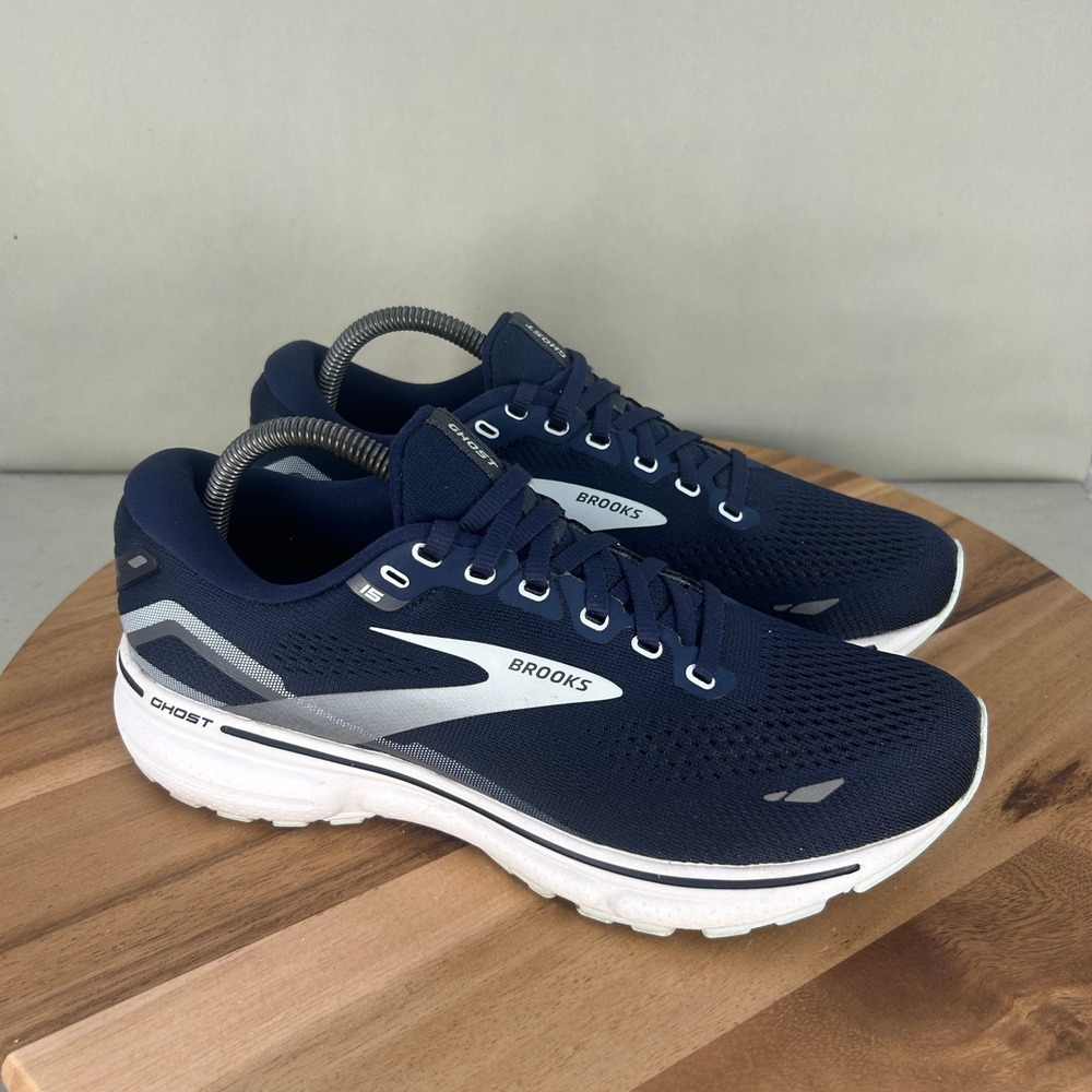 Brooks Ghost 15 Womens Running Shoes Navy Blue 1203802A450 Size 9.5 Narrow 2A